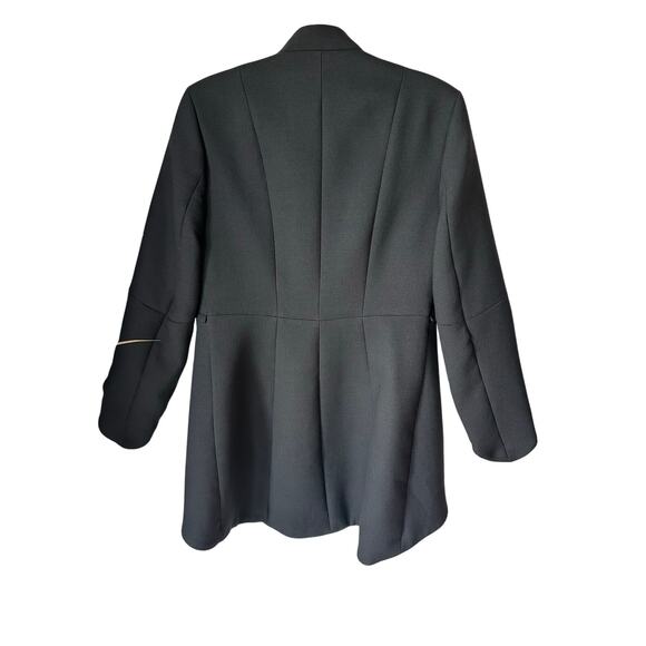 Zara Basic Black Wool Structured Zip Power Blazer Jacket Size M Corporatecore - Picture 3 of 10